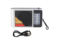 Radio Portátil D-9902 Mini Fm Am De Doble Banda Con Potente Recepción De Señal, Color Plata.