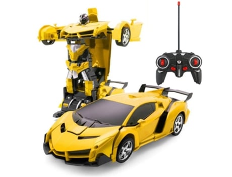 Juguete Teledirigido 2 en 1 coche de control eléctrico que transforma el robot de al aire libre de (amarillo)