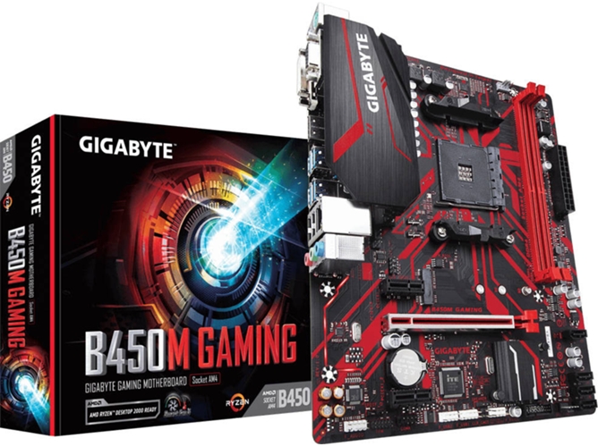 Placa Base GIGABYTE B450M Gaming (Socket AM4 - AMD B450 - Micro ATX)
