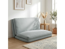 Sofá cama plegable convertible de 4 secciones, capacidad de 240 kg, 137,5 x 85,5 x 74 cm, gris claro VISTA