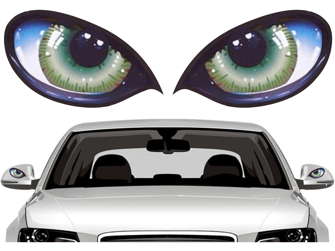 Ojgato, Pegatinas autoadhesivas simuladas para coches, Pegatinas impermeables con forma de ojo de Ojgato para ventanas, motos y camiones Jortmrd