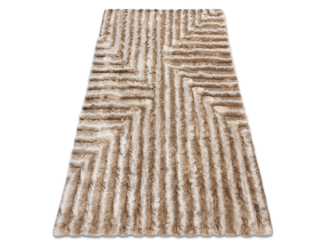 Alfombra Moderno Flim 010-B1 Lanudo, Laberinto - Structural Beige (120 x 160 cm)