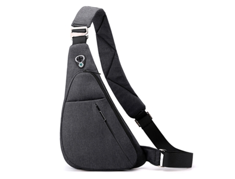 Mochila de un solo hombro bolso diagonal mochila de viaje impermeable (hombro derecho negro)