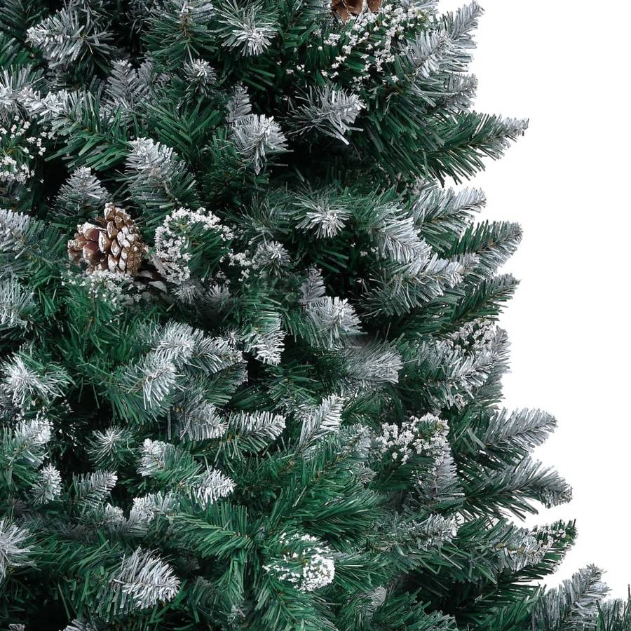Árbol de Navidad VIDAXL con Luces LED, Bolas y Piñas (Verde - 93x15 cm)