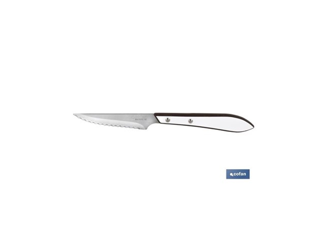 Pack 3 Cuchillo Chuletero Microdentado Hoja 10cm Modelo Gulash Blanco