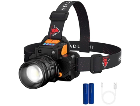 Linterna Frontal LED Recargable Manos Libres con Sensor de Movimiento y Múltiples Modos de Iluminación para Actividades al Aire Libre Negro BISBISO...