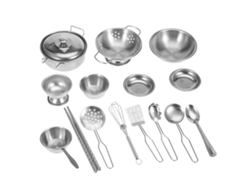 Juego De 16 Utensilios De Cocina De Acero Inoxidable, Juguete Para Niños Y Niñas, Regalo.