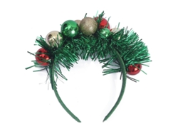 Tiara navideña en rojo y verde, accesorio de fiesta RNEMITERY
