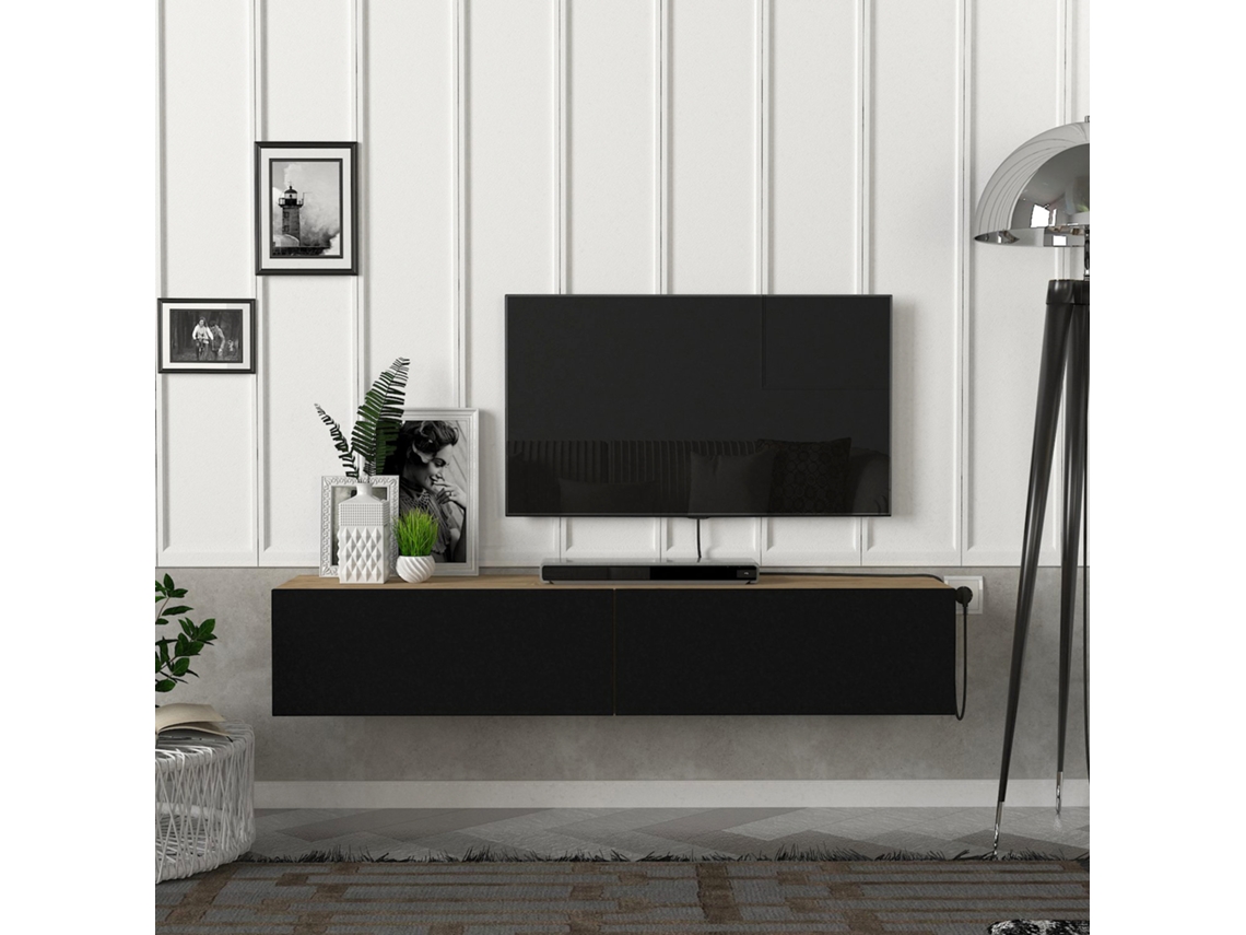 Mueble de TV [EN.CASA] Toivakka (135 x 31 x 25 cm - Aglomerado - Marrón)