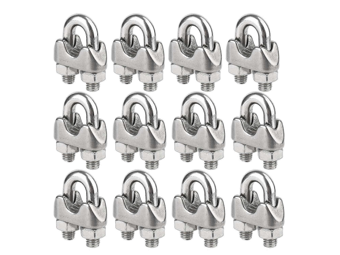 12 Abrazaderas De Acero Inoxidable 304 Para Cables Metálicos De 6mm M6 Resistentes A La Corrosión