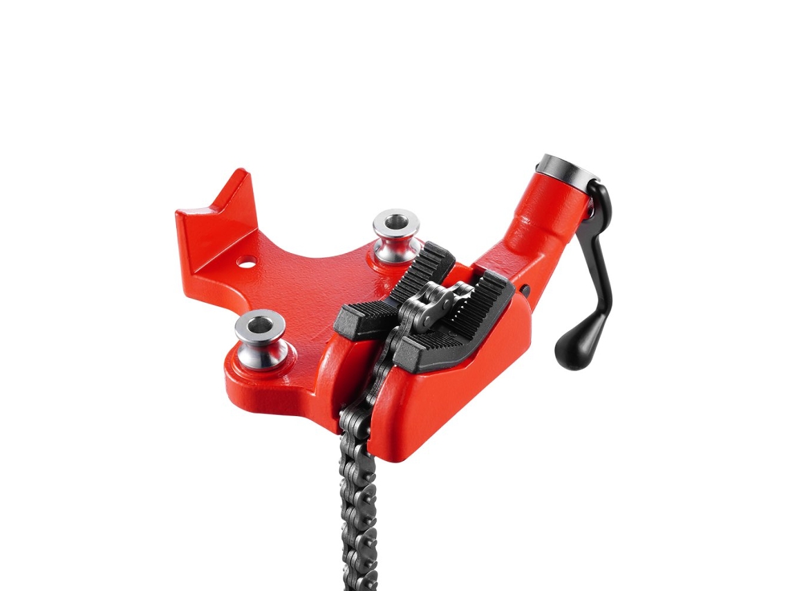 Torno de Cadena Tekmaquinas para Tubos hasta 152 mm con Base de Hierro Fundido