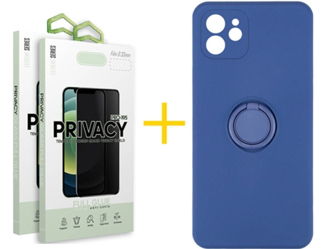 Carcasa + 2 Protectores de Pantalla para iPhone 12 Mini SKYHE Azul Oscuro