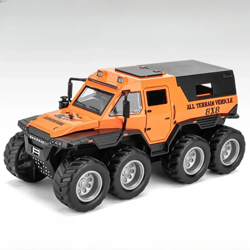 (Naranja) Miniatura de coche de metal fundido a presión, escala 1/32 - Simulación - Efectos de sonido y luz