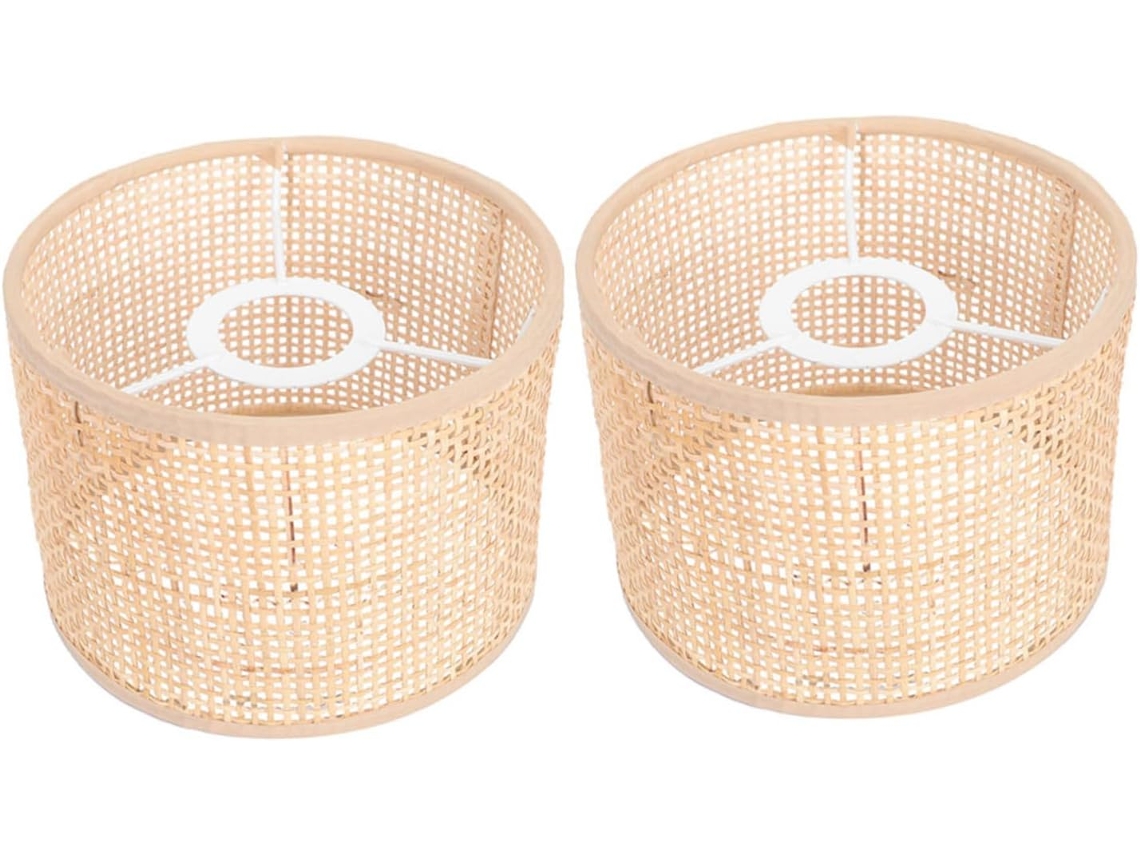 Piezas De Lámparas Colgantes De Ratán Natural Trenzado Con Diseño De Malla Para Iluminación De Techo, Fáciles De Instalar.