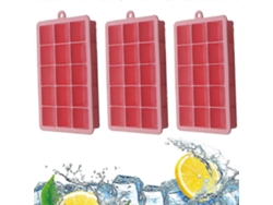 Bandejas De Hielo Flexibles Para Whisky, Facil Liberación, Diy Cubos Para Bebidas, Ahorro De Espacio En Congelador Rosado