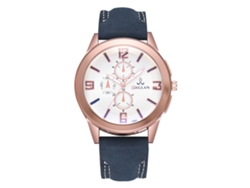 Reloj De Cuarzo Informal Para Hombre Con Correa De Piel Sintética Azul.