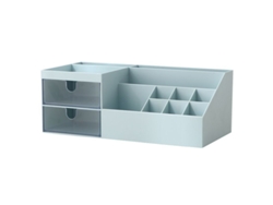 2026-organizador De Maquillaje/contador De Baño Con 2 Cajones Para Joyería, Labiales Y Brochas De Maquillaje (azul)