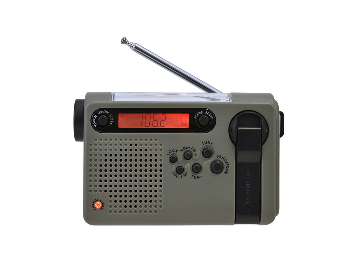 2026-radio De Emergencia Portátil Al Aire Libre Hanrongda Am Fm Sw Solar Manivela Linterna Led Batería 2000mah Alarma Sos