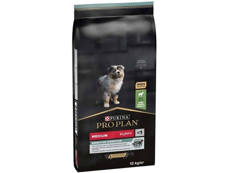 Pienso para Perros PURINA Pro Plan Medium Puppy Sensitive Digestion (12Kg - Seco - Razas Medias - Cachorros - Sabor: Cordero)