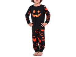2026altiro-pijamas Familiares De Halloween Con Cara Sonriente Luminosa Manga Larga Para Hombres Mujeres Niños Negro Niños 2y
