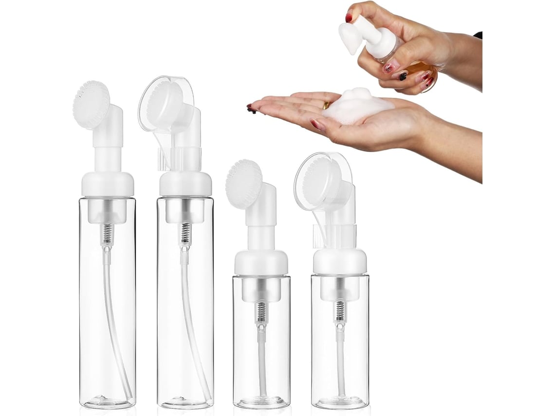 Lot De 4 Frascos Pompe Moussante Pour Nytoyage Visage 2 X 60 Ml Y 100 Têtes Cepillo Douces