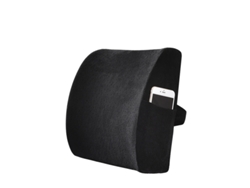 Almohada De Espuma Viscoelástica Para Soporte Lumbar Para Silla De Oficina O Coche, Alivia El Dolor Lumbar, Negro Gertiz