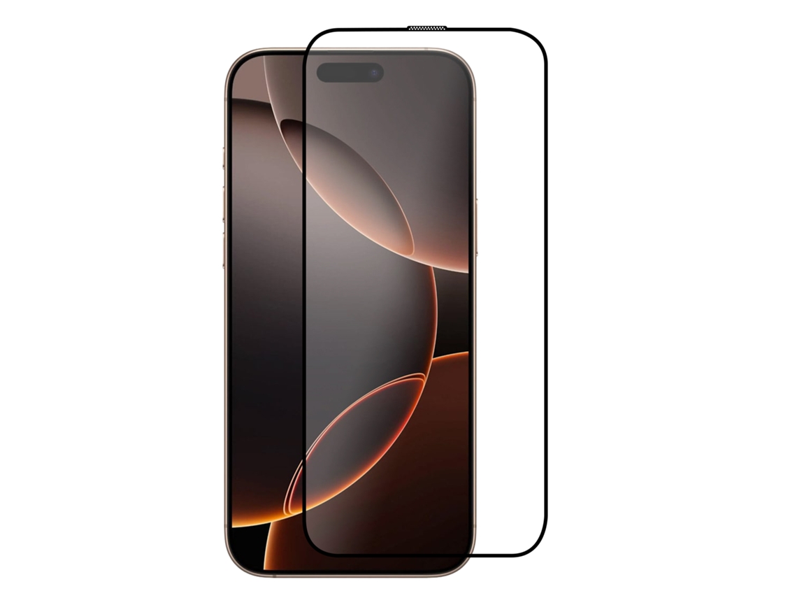 Protector De Pantalla De Cristal Templado Con Marco Negro Para Iphone 16 Pro, Resistente Al Desgaste, A Los Arañazos, Antimicrobiano Y Antiestático.