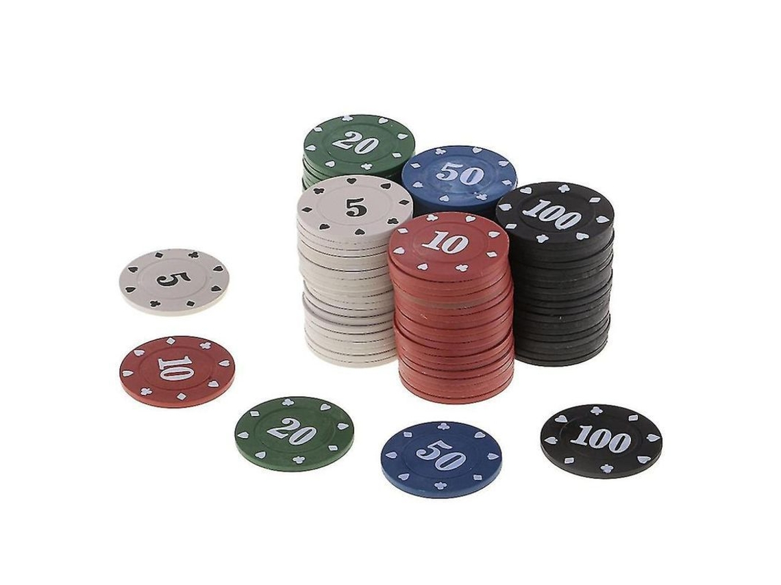 100 Fichas Redondas De Plástico Para Póker De Casino, Accesorios Para Contar Dados De Baccarat (5/10/20/50/100) Cqb