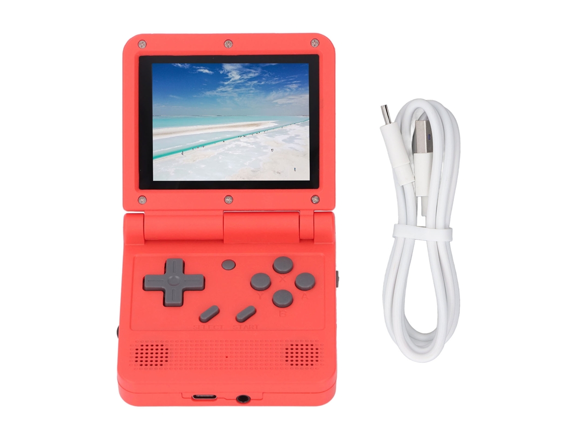 Consola De Juegos Portátil Con Pantalla Ips Giratoria 190 Grados Rojo V90 Retro 16g