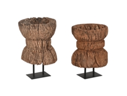 Escultura Madera Hierro Pieza Unica 41x41x51cm