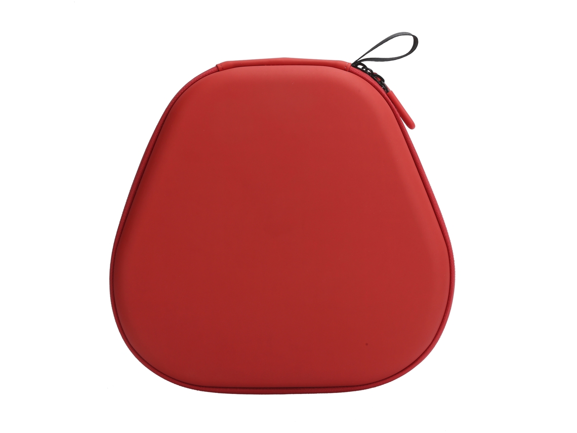 Estuche Portátil Para Auriculares, Funda Protectora De Viaje En Piel Sintética Roja.