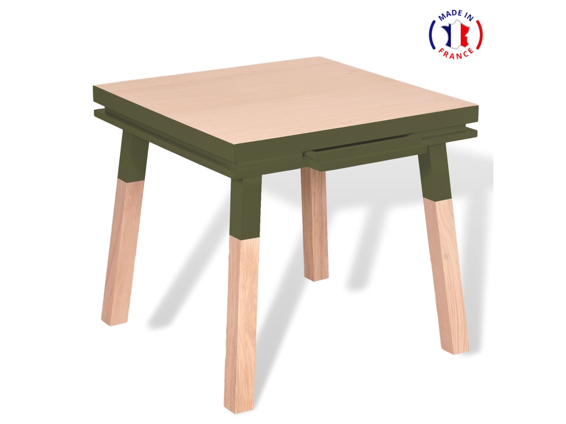 Mesa de Comedor Cuadrada MON PETIT MEUBLE FRANÇAIS con 1 Cajón (Marrón - Madera - 120 x 76 x 80 cm)