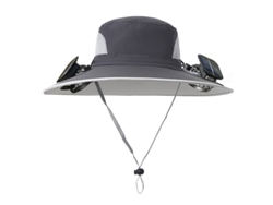 Sombrero De Sol Chrui Con Ventilador Solar Y Protección Upf 50+ (gris Oscuro)