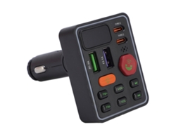 Adaptador Bluetooth Para Coche Con Cargador Usb-c, Pantalla Digital Y Transmisor De Música Fm.