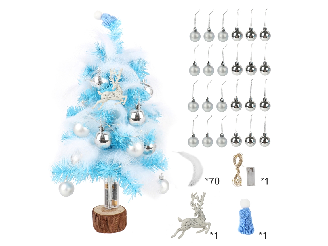 Mini árbol de Navidad de plumas, decoración de escritorio DIY