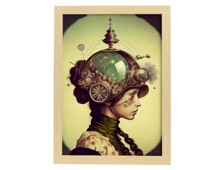 NACNIC Poster Trenzas En Estilo Surrealismo Cinematográfico Ilustraciones Y Grabados De Historieta Abstracta Y Artística A4 Marcos Madera