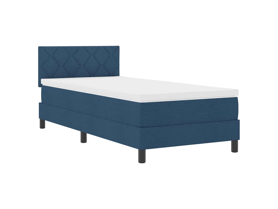 Maison Exclusive - Cama Tipo Box Spring Con Colchón Con Led Azul 90 X 200 Cm Tela