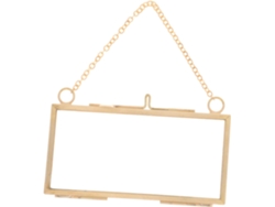 Marco doble de latón de 5x10 pulgadas, horizontal, con cristal flotante transparente, ideal para fotos, flores secas, especímenes y decoración. GOKOCO