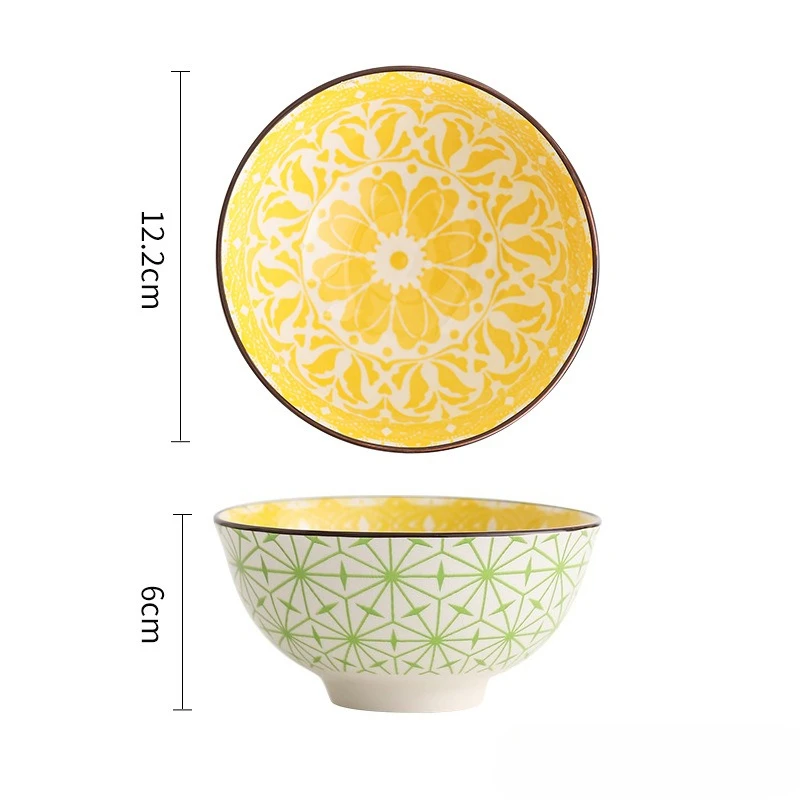 (c 4,75 Pulgadas) Bol Para Fideos Estilo Bohemio, Bol De Arroz De Cerámica, Vajilla Para Restaurantes