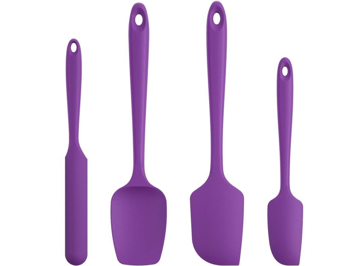 2026-set De Espátulas De Silicona Resistente Ao Calor 600°f Para Cozinha E Reposteria Roxo