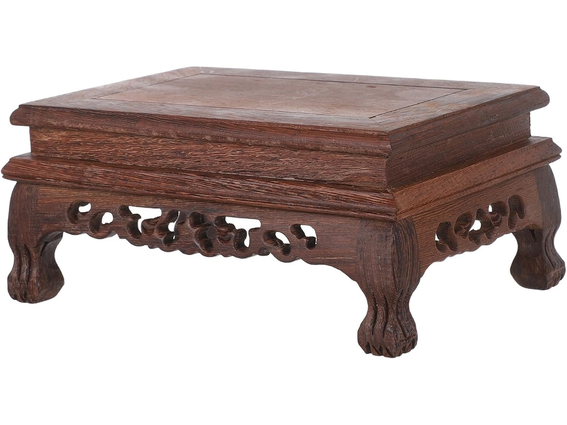 Soporte De Pedestal Oriental Madera Maciza,