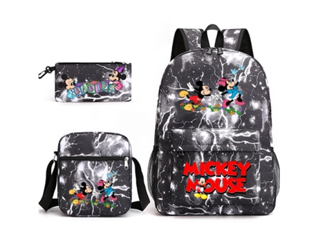 KOHREE Conjunto de tres piezas de mochila escolar para estudiantes de Mickey Mouse