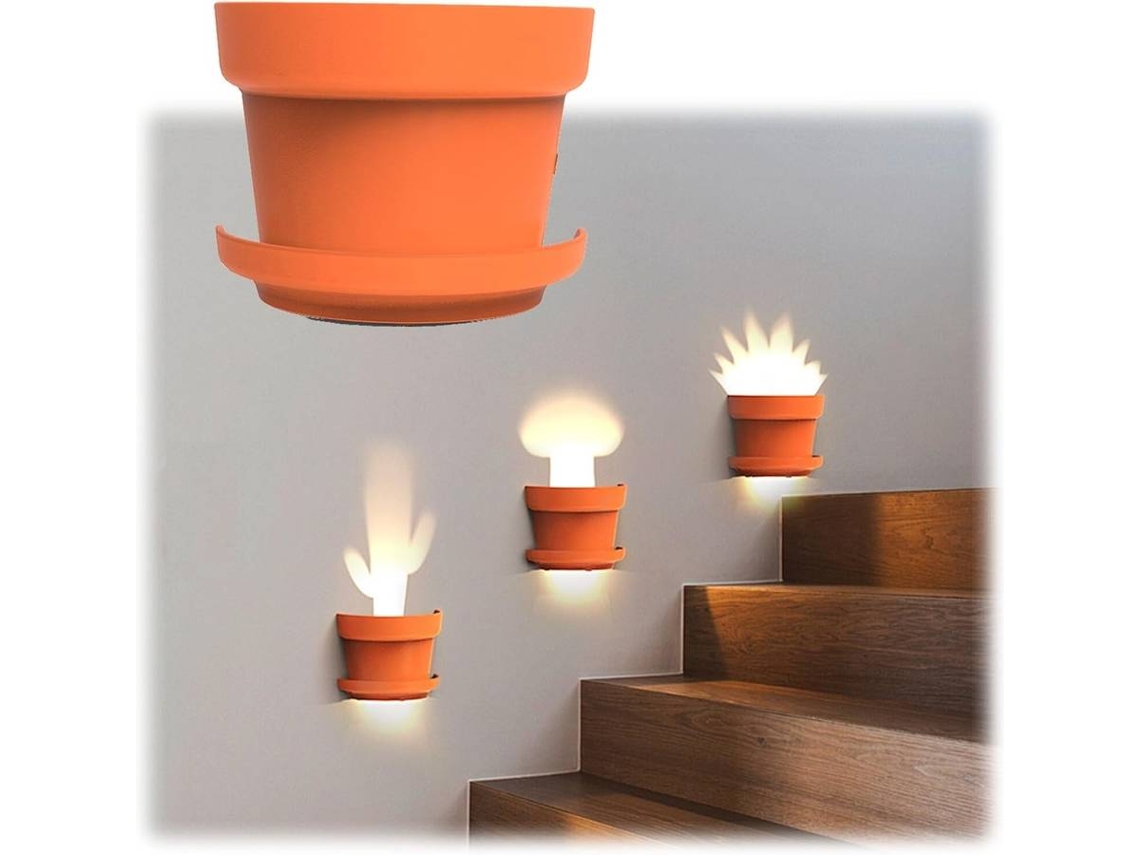 Luces de escalera con sensor de movimiento para interiores, luz nocturna para macetas, luces inalámbricas para escaleras de dormitorio (naranja)