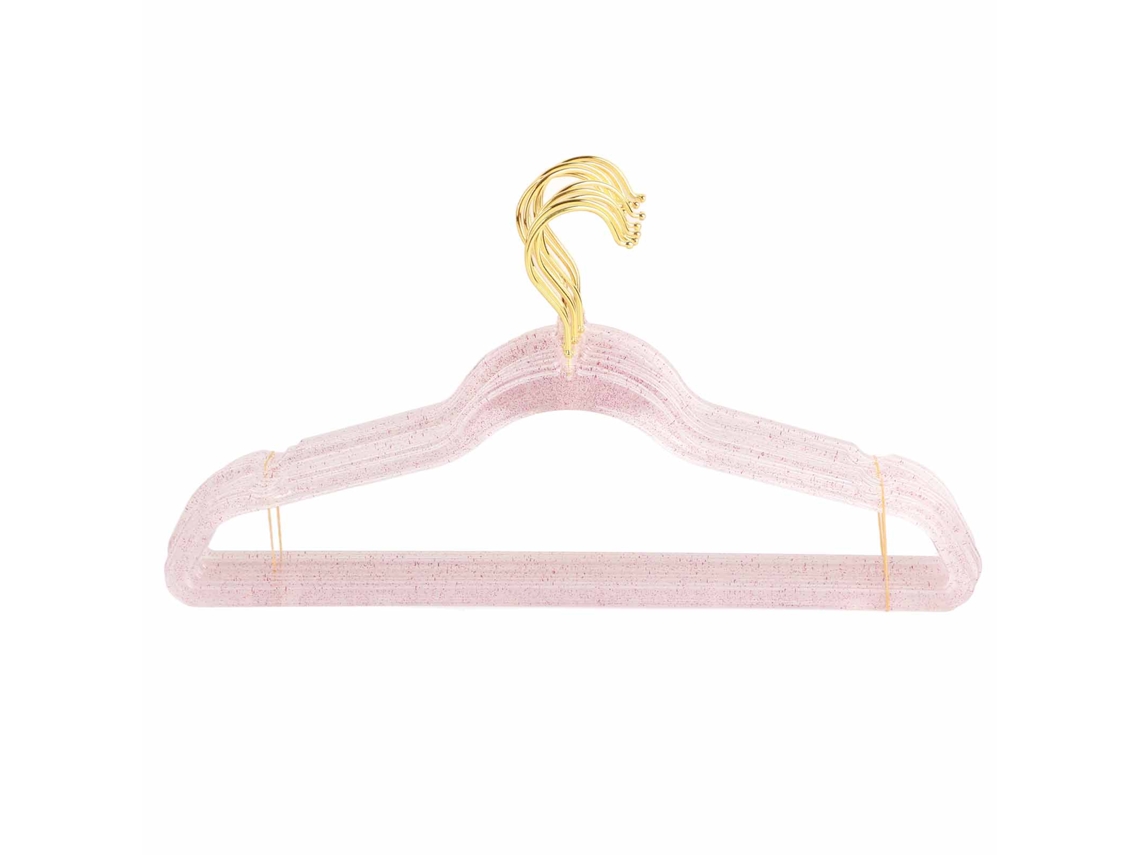 10 perchas de plástico de 40 cm, brillantes, transparentes y continuas, para armario.