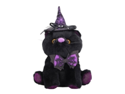 -muñeco De Gato De Halloween Adorable Coleccionable Peluche Con Gorro Para Fiesta Y Decoración Hogar Gato Negro Y Gorro Negro Púrpura