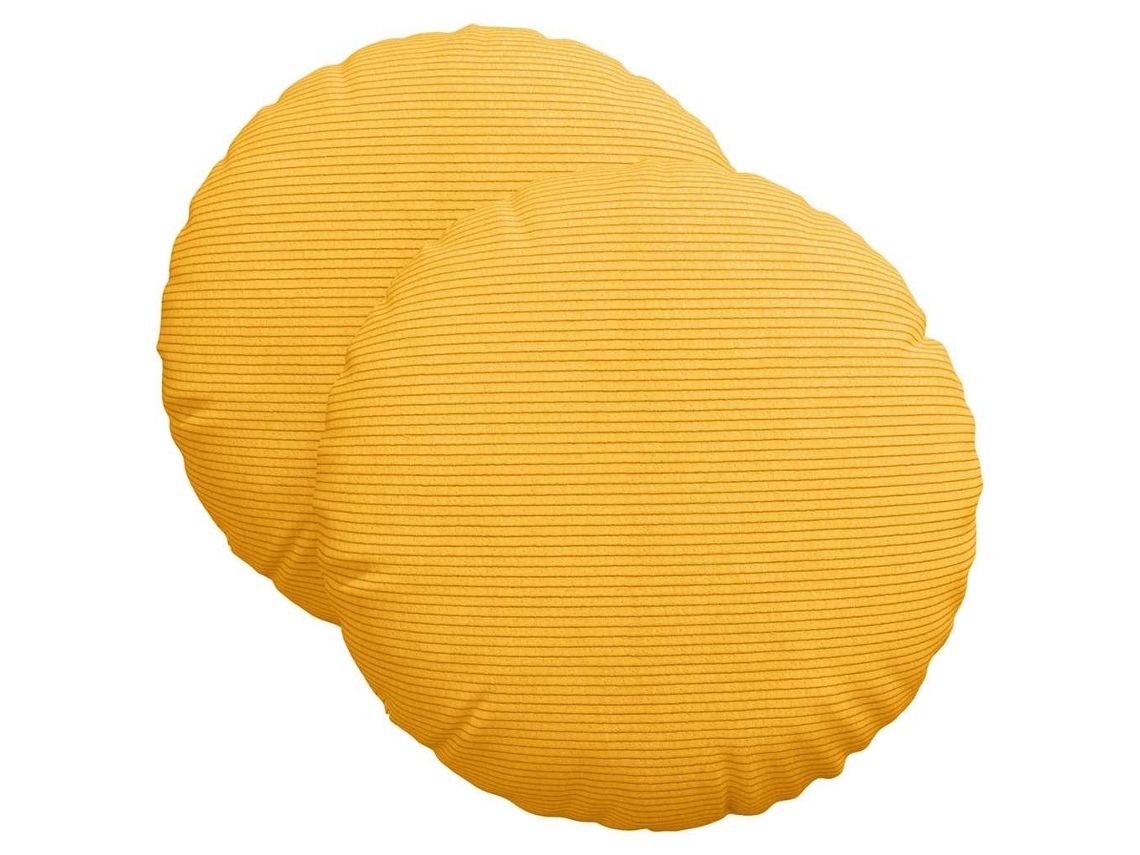 Cojines para asiento, 2 unidades, amarillo claro, Ø 40 cm, HARLANV1