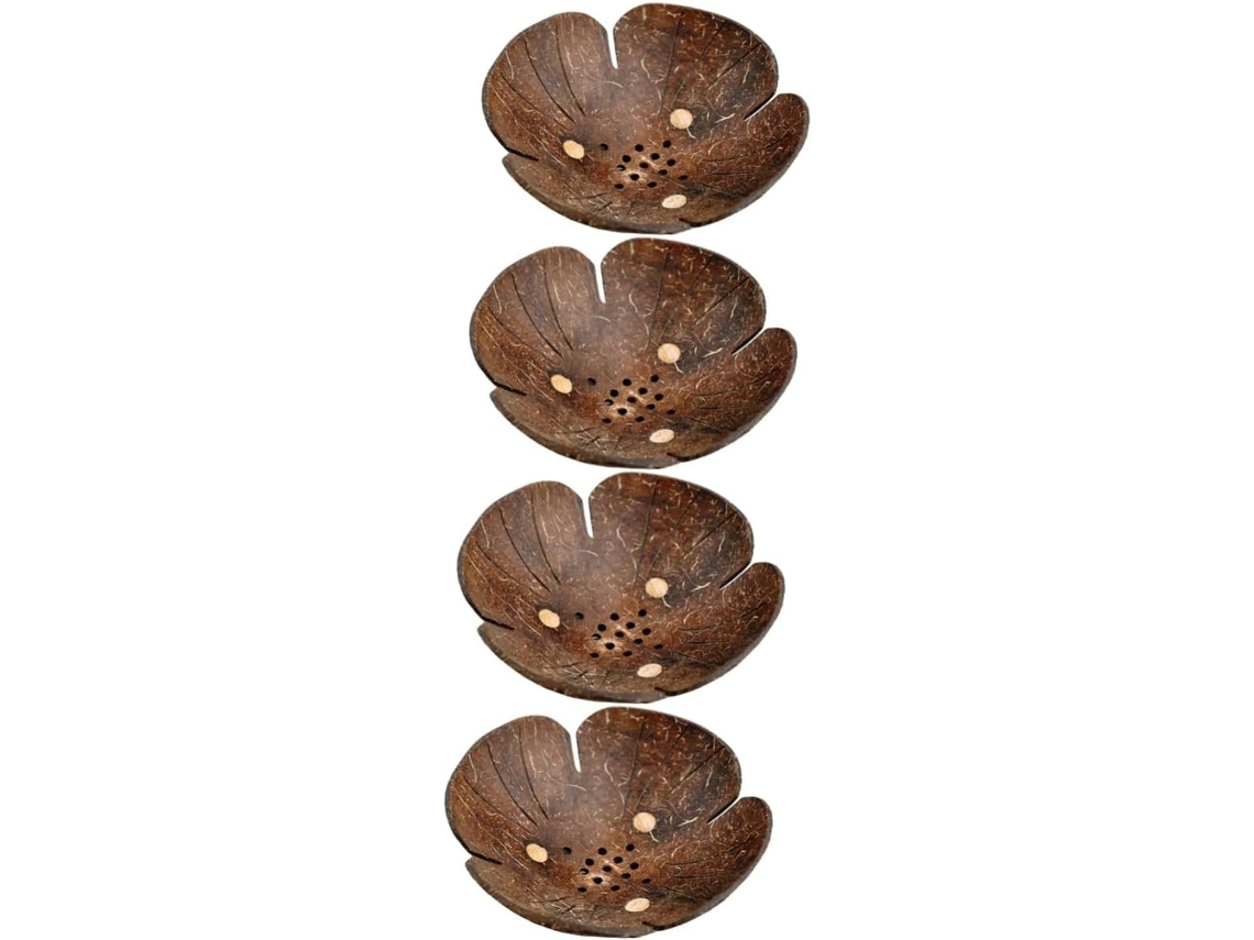 Juego de 4 puertas de fregadero de nogal con forma de concha: diseño exclusivo, material duradero y elegante.