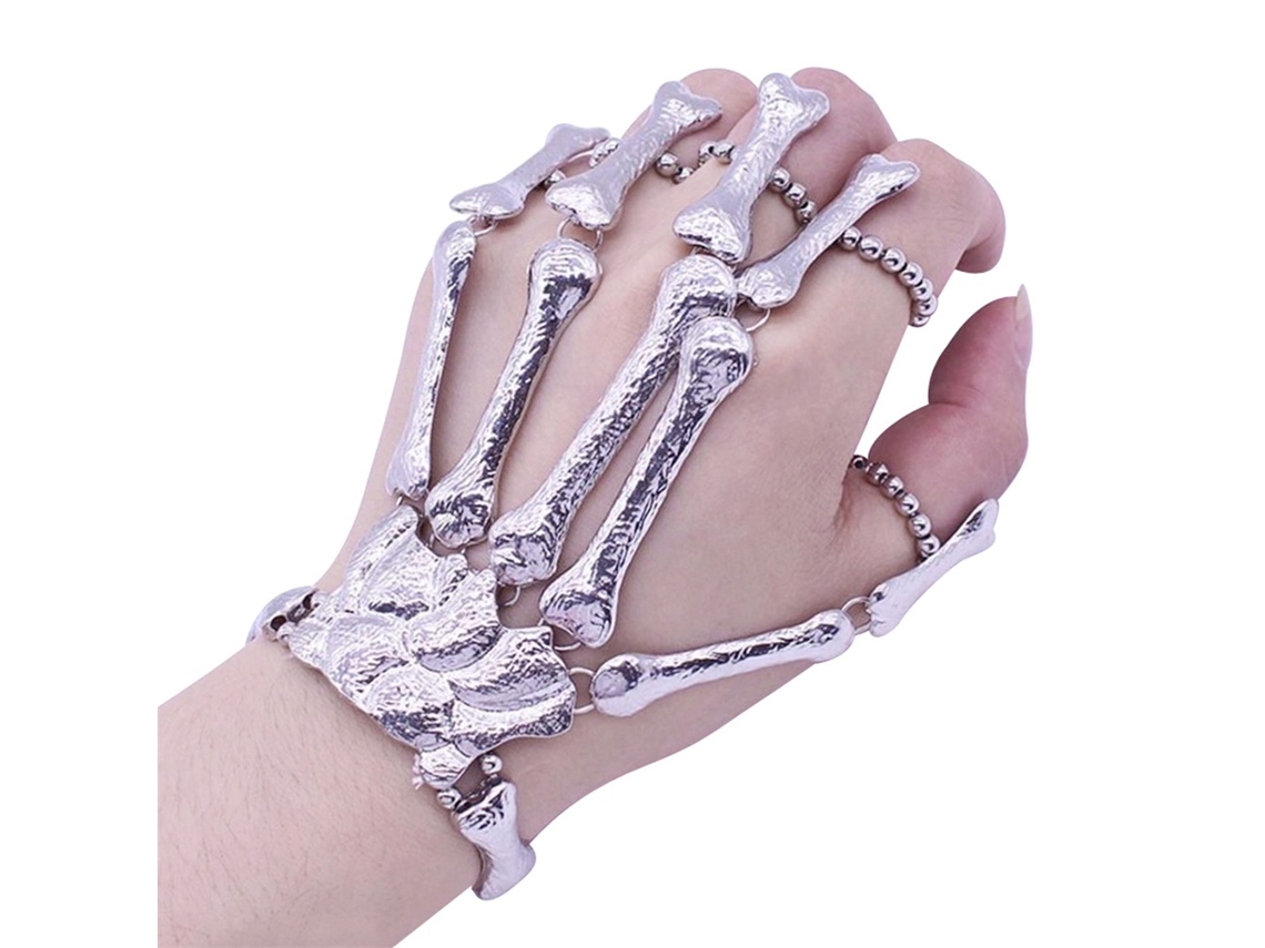 Pulseiras Rebe-Skeleton para os dedos, estilo gótico punk, para Halloween, Natal, presente para balada.