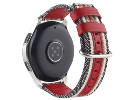 Correa de nailon con hebilla ovalada para Samsung Galaxy Watch 5 40mm/Watch 5 44mm/Watch 5 Pro 45mm - negro/Raya roja