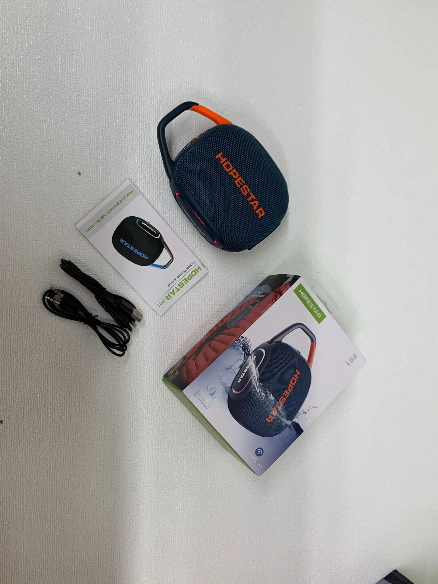 Altavoz Bluetooth Con Clip, Resistente Al Agua (azul), Con Función De Reproducción De Tarjeta Tf, Ideal Para Ciclismo Y Acampada.